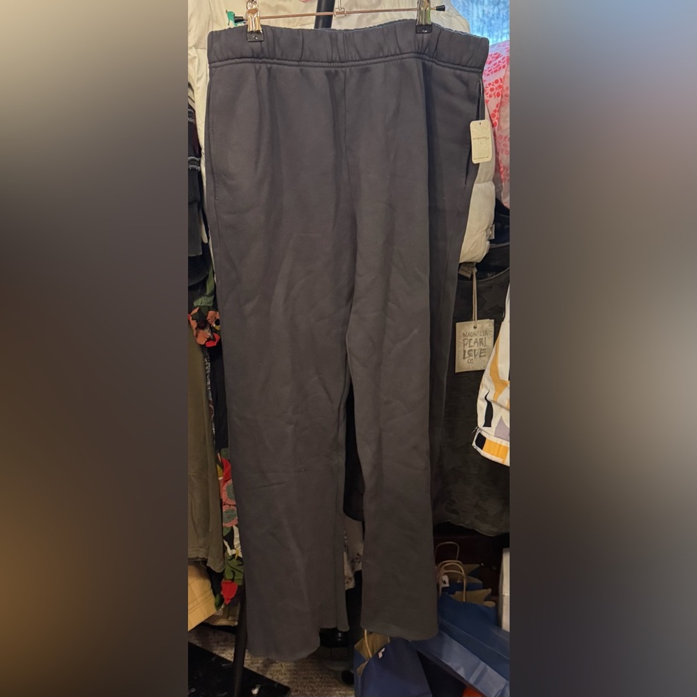 NWT Free People NSF Rowan Straight Leg Sweatpants - light black grey - large - Picture 6 of 9